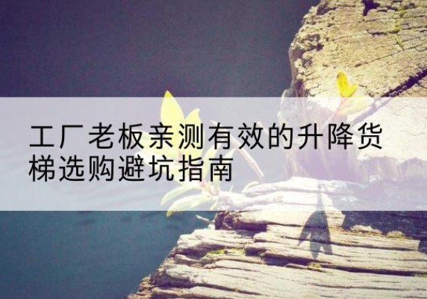 三门升降货梯怎么选-工厂老板亲测有效的升降货梯选购避坑指南